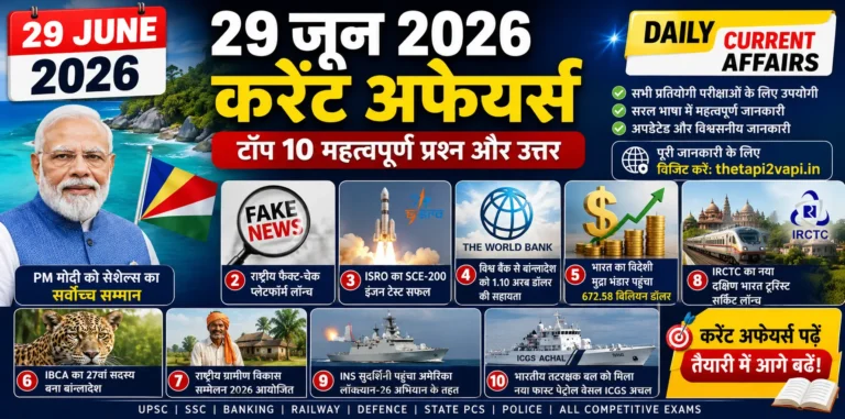 29 June 2026 Current Affairs in Hindi
