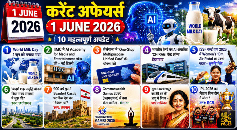 1 june 2026 current affairs in hindi